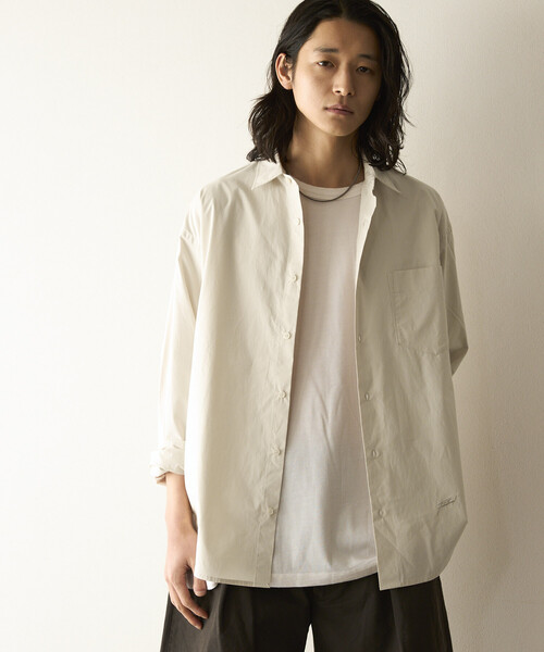 Firsthand(ファーストハンド)の「Firsthand/ファーストハンド ニュアンスカラー オーバーサイズ レギュラーカラーシャツ ロングスリーブ(シャツ/ブラウス・メンズ・グリーン/ピンク/サックスブルー/ベージュ/ラベンダー/レモンイエロー・LARGE/MEDIUM)」の2枚目の写真