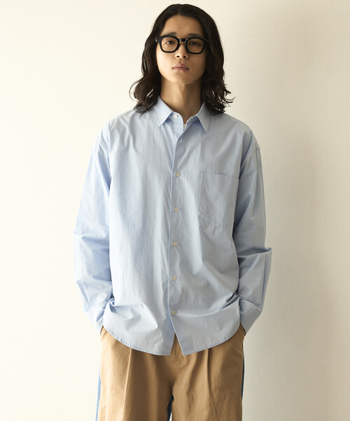 Firsthand(ファーストハンド)の「Firsthand/ファーストハンド ニュアンスカラー オーバーサイズ レギュラーカラーシャツ ロングスリーブ(シャツ/ブラウス・メンズ・グリーン/ピンク/サックスブルー/ベージュ/ラベンダー/レモンイエロー・LARGE/MEDIUM)」の17枚目の写真