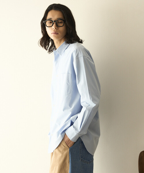 Firsthand(ファーストハンド)の「Firsthand/ファーストハンド ニュアンスカラー オーバーサイズ レギュラーカラーシャツ ロングスリーブ(シャツ/ブラウス・メンズ・グリーン/ピンク/サックスブルー/ベージュ/ラベンダー/レモンイエロー・LARGE/MEDIUM)」の21枚目の写真