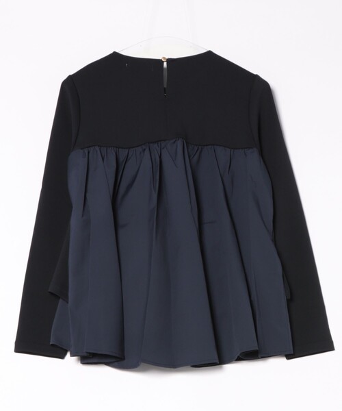 DESIGNWORKS(デザインワークス)の「後ろタフタ長袖ブラウス(シャツ/ブラウス・レディース・ネイビー・フリー)」の4枚目の写真