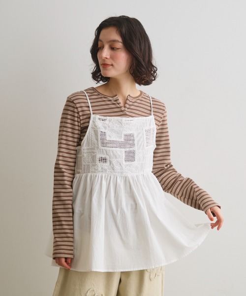 Crisp(クリスプ)の「コード刺繍メッシュキャミ(シャツ/ブラウス・レディース・ホワイト・FREE)」の15枚目の写真
