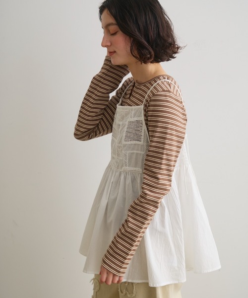 Crisp（クリスプ）の「コード刺繍メッシュキャミ（シャツ/ブラウス