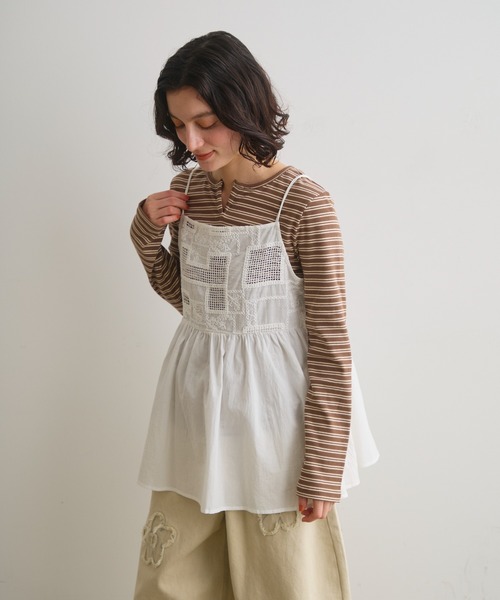 Crisp(クリスプ)の「コード刺繍メッシュキャミ(シャツ/ブラウス・レディース・ホワイト・FREE)」の16枚目の写真