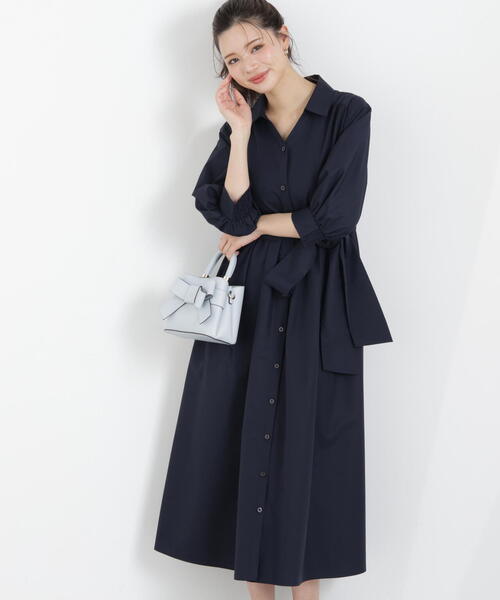 PROPORTION BODY DRESSING（プロポーションボディドレッシング）の「リボン付きシャツワンピース / 1216140312（ワンピース・レディース・ネイビー/イエロー/レッド/ブルー・MEDIUM/P/S）」の2枚目の写真