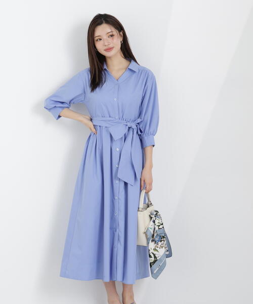 PROPORTION BODY DRESSING（プロポーションボディドレッシング）の「リボン付きシャツワンピース / 1216140312（ワンピース・レディース・ネイビー/イエロー/レッド/ブルー・MEDIUM/P/S）」の3枚目の写真