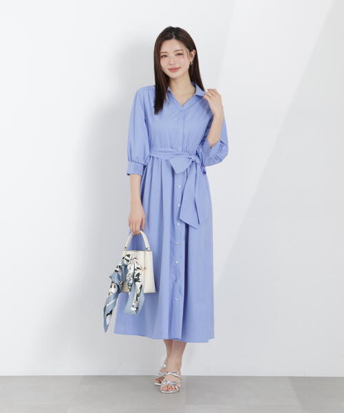 PROPORTION BODY DRESSING（プロポーションボディドレッシング）の「リボン付きシャツワンピース / 1216140312（ワンピース・レディース・ネイビー/イエロー/レッド/ブルー・MEDIUM/P/S）」の6枚目の写真