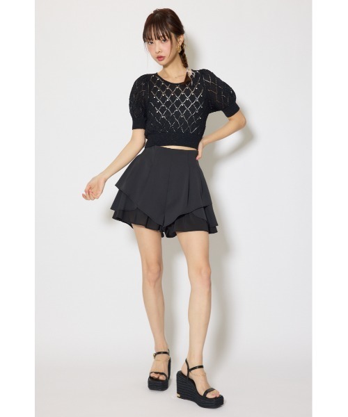 rienda(リエンダ)の「【AKB48 伊藤百花さん着用】ビジュー付きバックリボンニットトップス 春服(ニット/セーター・レディース・ブルー/ブラック/ホワイト/ピンク・FREE)」の8枚目の写真