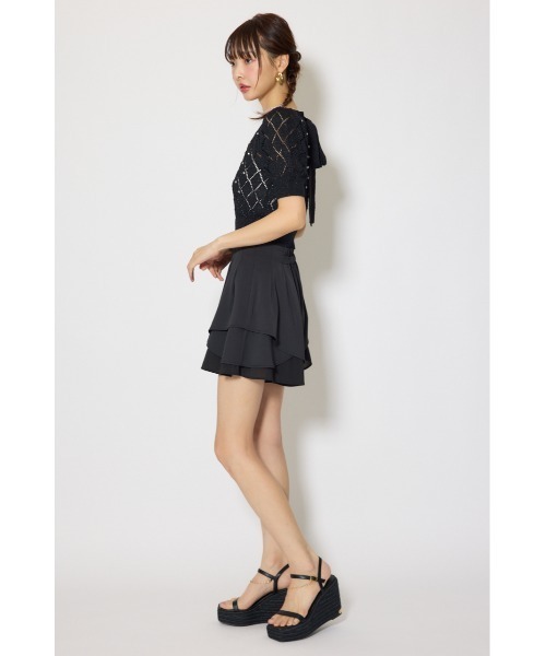 rienda(リエンダ)の「【AKB48 伊藤百花さん着用】ビジュー付きバックリボンニットトップス 春服(ニット/セーター・レディース・ブルー/ブラック/ホワイト/ピンク・FREE)」の9枚目の写真