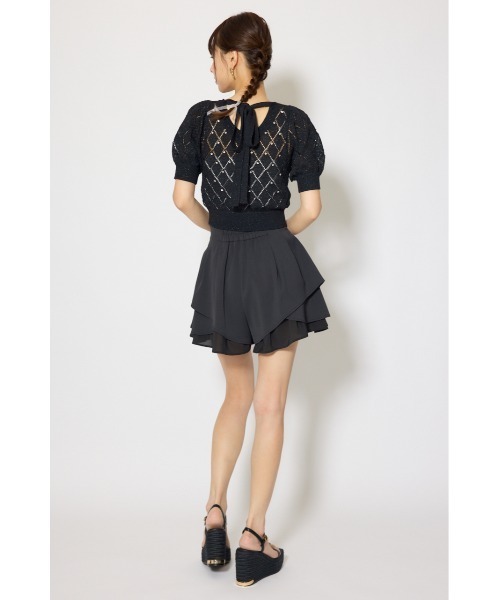 rienda(リエンダ)の「【AKB48 伊藤百花さん着用】ビジュー付きバックリボンニットトップス 春服(ニット/セーター・レディース・ブルー/ブラック/ホワイト/ピンク・FREE)」の10枚目の写真