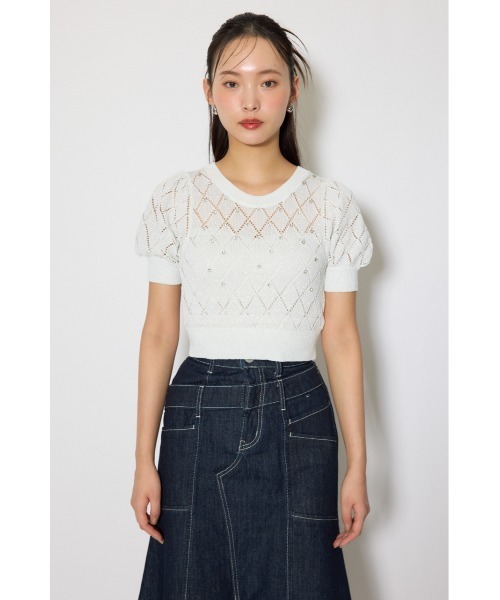 rienda(リエンダ)の「【AKB48 伊藤百花さん着用】ビジュー付きバックリボンニットトップス 春服(ニット/セーター・レディース・ブルー/ブラック/ホワイト/ピンク・FREE)」の18枚目の写真