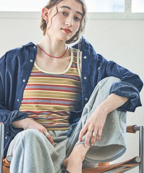 GEORGE'S（ジョージズ）の「アソートリンガータンク（タンクトップ・レディース・クリーム/オフホワイト/ブラック/レッド・FREE）」の12枚目の写真