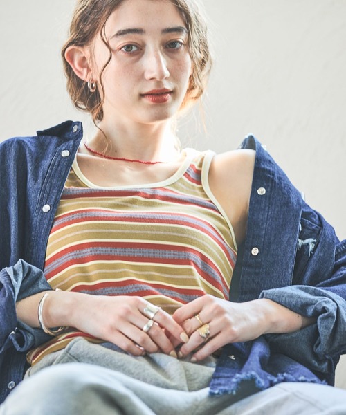 GEORGE'S（ジョージズ）の「アソートリンガータンク（タンクトップ・レディース・クリーム/オフホワイト/ブラック/レッド・FREE）」の13枚目の写真