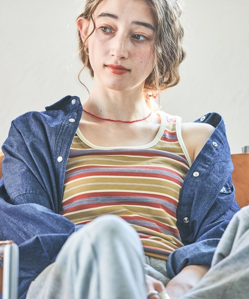 GEORGE'S（ジョージズ）の「アソートリンガータンク（タンクトップ・レディース・クリーム/オフホワイト/ブラック/レッド・FREE）」の14枚目の写真