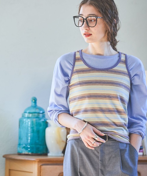 GEORGE'S（ジョージズ）の「アソートリンガータンク（タンクトップ・レディース・クリーム/オフホワイト/ブラック/レッド・FREE）」の19枚目の写真