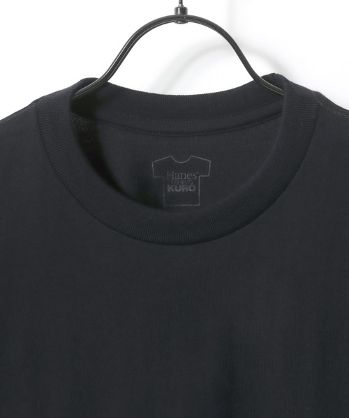 HANES(ヘインズ)の「Hanes/へインズ T-SHIRTS KURO/クロ 黒 ブラック 無地 クルーネック 半袖Tシャツ/1P パックT/レディース メンズ(Tシャツ/カットソー・メンズ・ブラック・M/S/L/XL)」の5枚目の写真