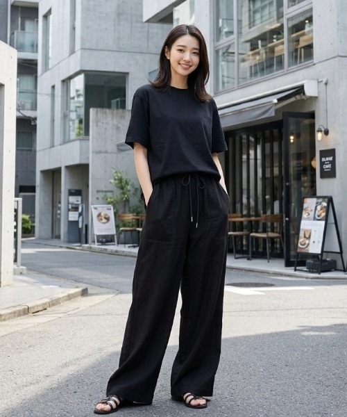 HANES(ヘインズ)の「Hanes/へインズ T-SHIRTS KURO/クロ 黒 ブラック 無地 クルーネック 半袖Tシャツ/1P パックT/レディース メンズ(Tシャツ/カットソー・メンズ・ブラック・M/S/L/XL)」の15枚目の写真