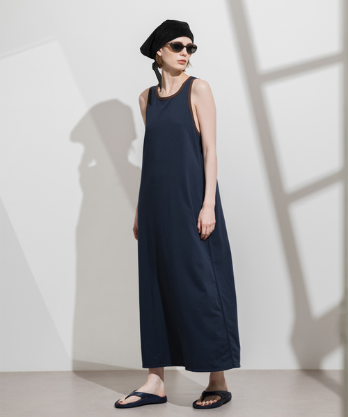CALMER(カルメール)の「RINGER DRESS(ワンピース・レディース・ネイビー/ベージュ・FREE)」の2枚目の写真