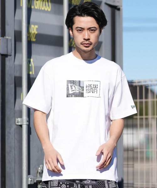 NEW ERA(ニューエラ)の「NEW ERA/ニューエラ 半袖 Tシャツ Oriental Paisley ボックスロゴ セットアップ対応(Tシャツ/カットソー・メンズ・ホワイト/ブラック・M/L/XL/XXL)」の21枚目の写真