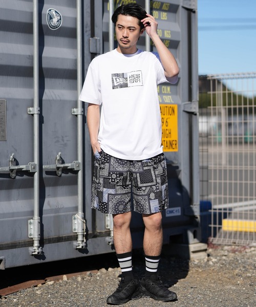 NEW ERA(ニューエラ)の「NEW ERA/ニューエラ 半袖 Tシャツ Oriental Paisley ボックスロゴ セットアップ対応(Tシャツ/カットソー・メンズ・ホワイト/ブラック・M/L/XL/XXL)」の19枚目の写真