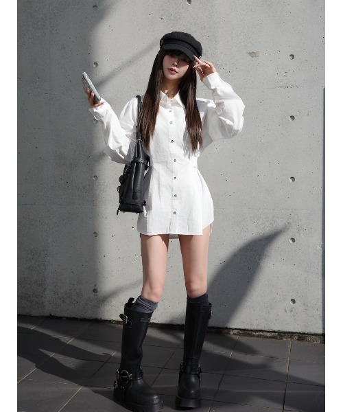darich ダーリッチ　DARLINGロゴビッグシャツ　ブラウス　春服　新品 ダーリッチ Darich DARLINGビッグロングTシャツ （ブラック） -靴