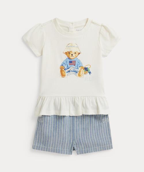Polo ベア Tシャツ & リネンコットン ショートパンツ