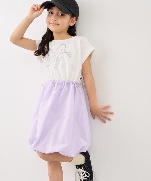 FILA（フィラ）の「【KIDS/キッズ】【FILA/フィラ別注】ドッキングバルーンワンピース（ワンピース・キッズ・グレー/ダークラベンダー・150/140/130）」の2枚目の写真