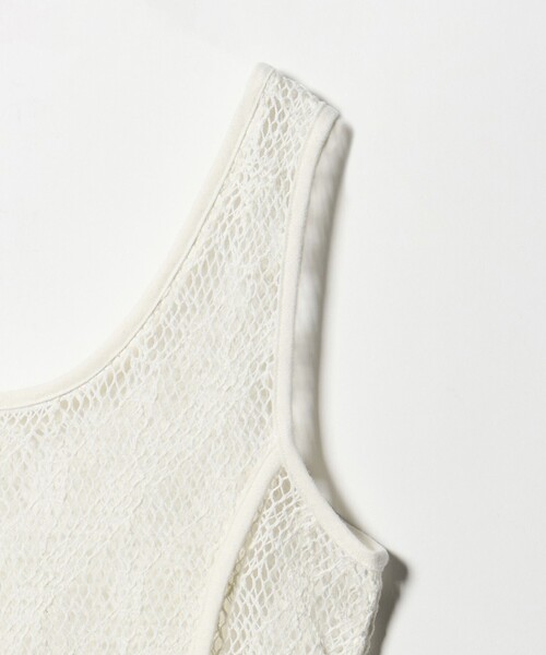 muller of yoshiokubo（ミュラーオブヨシオクボ）の「＜muller of yoshiokubo＞メッシュ ガーター タンクトップ（タンクトップ・レディース・ホワイト・38）」の4枚目の写真