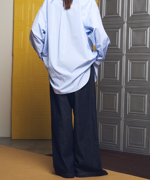 MAISON SPECIAL（メゾンスペシャル）の「12.5oz Rigid Denim Prime-Wide Baggy Pants/12.5ozリジットデニムプライムワイドバギーパンツ（デニムパンツ・メンズ・ネイビー/ブラック・0/2/1）」の4枚目の写真