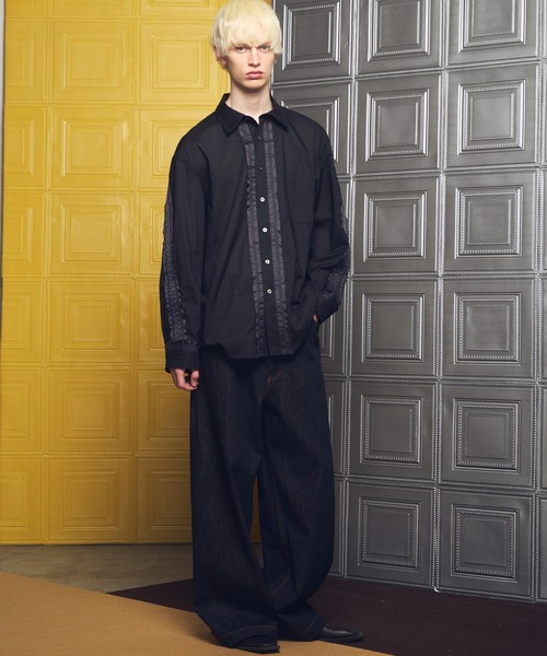 MAISON SPECIAL（メゾンスペシャル）の「12.5oz Rigid Denim Prime-Wide Baggy Pants/12.5ozリジットデニムプライムワイドバギーパンツ（デニムパンツ・メンズ・ネイビー/ブラック・0/2/1）」の19枚目の写真