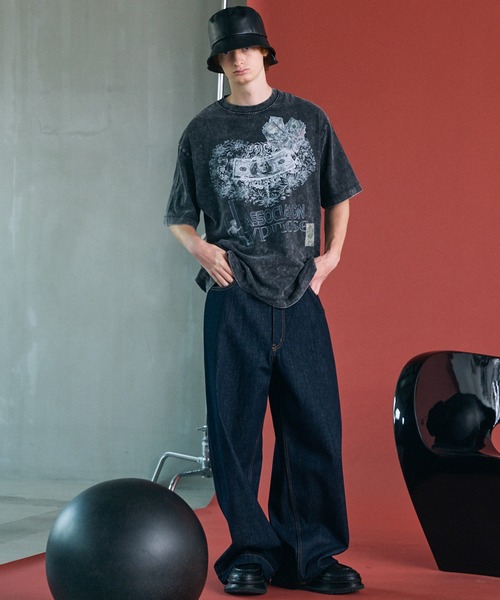 MAISON SPECIAL(メゾンスペシャル)の「《UNISEX》12.5oz Rigid Denim Prime-Wide Pants/12.5ozリジットデニムプライムワイドパンツ【MAISON SPECIAL/メゾンスペシャル】(デニムパンツ・メンズ・ネイビー/ブラック・0/2/1)」の18枚目の写真