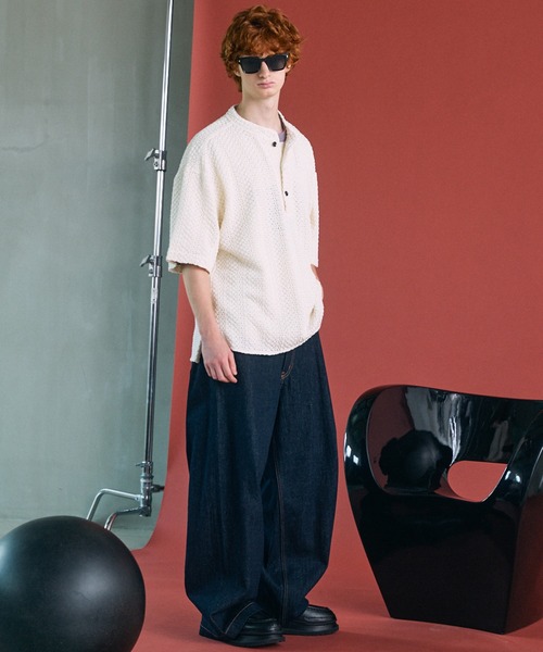 MAISON SPECIAL(メゾンスペシャル)の「《UNISEX》12.5oz Rigid Denim Prime-Wide Pants/12.5ozリジットデニムプライムワイドパンツ【MAISON SPECIAL/メゾンスペシャル】(デニムパンツ・メンズ・ネイビー/ブラック・0/2/1)」の20枚目の写真