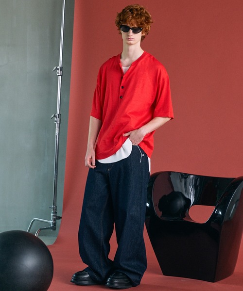 MAISON SPECIAL(メゾンスペシャル)の「《UNISEX》12.5oz Rigid Denim Prime-Wide Pants/12.5ozリジットデニムプライムワイドパンツ【MAISON SPECIAL/メゾンスペシャル】(デニムパンツ・メンズ・ネイビー/ブラック・0/2/1)」の22枚目の写真