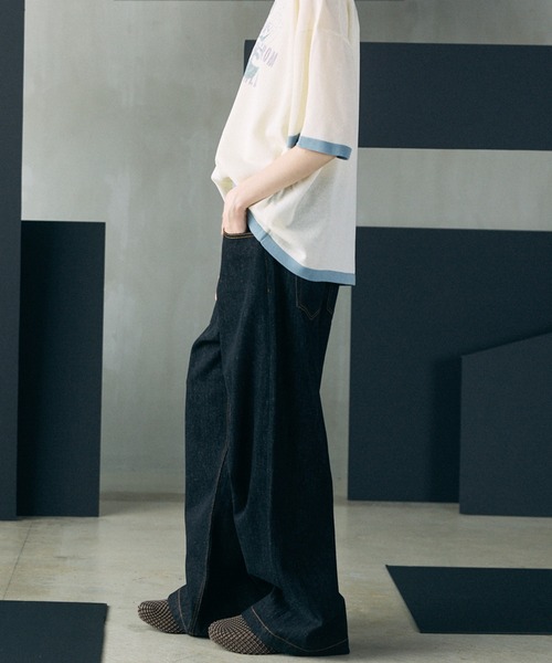 MAISON SPECIAL(メゾンスペシャル)の「《UNISEX》12.5oz Rigid Denim Prime-Wide Pants/12.5ozリジットデニムプライムワイドパンツ【MAISON SPECIAL/メゾンスペシャル】(デニムパンツ・メンズ・ネイビー/ブラック・0/2/1)」の12枚目の写真