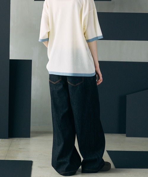 MAISON SPECIAL(メゾンスペシャル)の「《UNISEX》12.5oz Rigid Denim Prime-Wide Pants/12.5ozリジットデニムプライムワイドパンツ【MAISON SPECIAL/メゾンスペシャル】(デニムパンツ・メンズ・ネイビー/ブラック・0/2/1)」の13枚目の写真