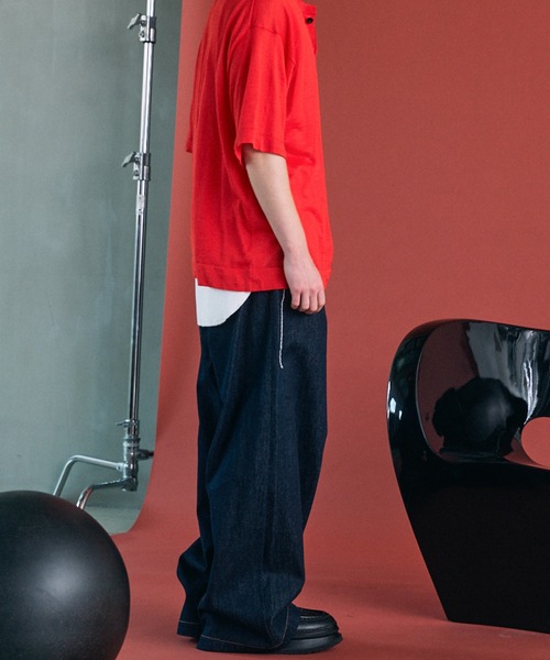 MAISON SPECIAL(メゾンスペシャル)の「《UNISEX》12.5oz Rigid Denim Prime-Wide Pants/12.5ozリジットデニムプライムワイドパンツ【MAISON SPECIAL/メゾンスペシャル】(デニムパンツ・メンズ・ネイビー/ブラック・0/2/1)」の15枚目の写真