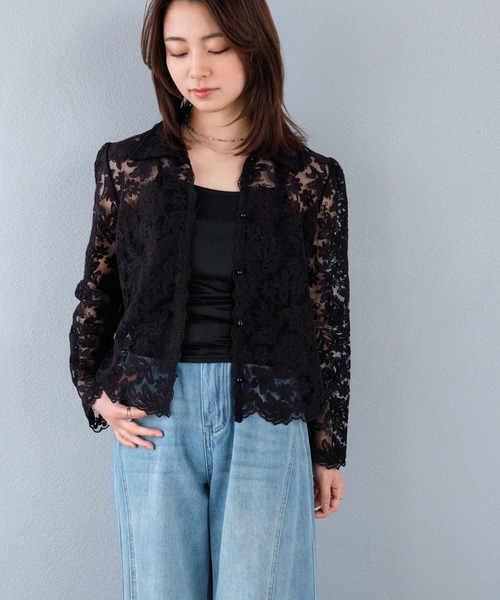 murea(ミュレア)の「レースシャツ&キャミソール 2点セット(シャツ/ブラウス・レディース・ホワイト/ブラック/アイボリー・FREE)」の20枚目の写真