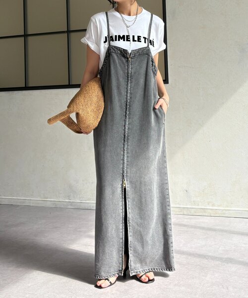 DouDou（ドゥドゥ）の「JAIMELETHEフロッキーロゴTEE（Tシャツ/カットソー・レディース・チャコールグレー/ライトグレー/ネイビー/ホワイト/ベージュ・FREE）」の12枚目の写真
