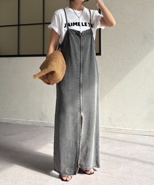 DouDou（ドゥドゥ）の「JAIMELETHEフロッキーロゴTEE（Tシャツ/カットソー・レディース・チャコールグレー/ライトグレー/ネイビー/ホワイト/ベージュ・FREE）」の13枚目の写真