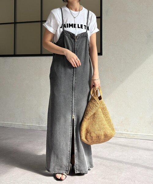 DouDou（ドゥドゥ）の「JAIMELETHEフロッキーロゴTEE（Tシャツ/カットソー・レディース・チャコールグレー/ライトグレー/ネイビー/ホワイト/ベージュ・FREE）」の14枚目の写真