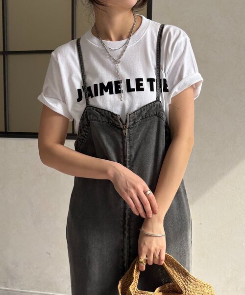DouDou（ドゥドゥ）の「JAIMELETHEフロッキーロゴTEE（Tシャツ/カットソー・レディース・チャコールグレー/ライトグレー/ネイビー/ホワイト/ベージュ・FREE）」の18枚目の写真