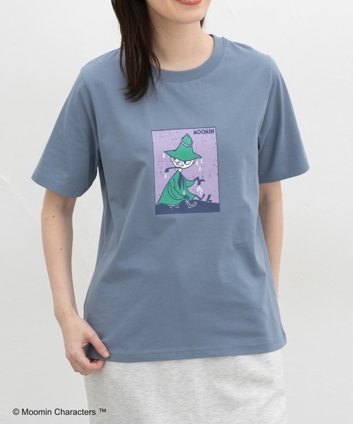 Honeys(ハニーズ)の「【UVカット】ムーミン/半袖Tシャツ(Tシャツ/カットソー・レディース・ホワイト×レッド/オフホワイト/グレイッシュブルー/ホワイト×パープル/レッド/ネイビー×ホワイト・L/LL/M/S)」の4枚目の写真