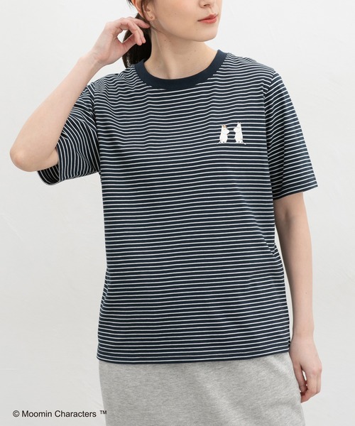 Honeys(ハニーズ)の「【UVカット】ムーミン/半袖Tシャツ(Tシャツ/カットソー・レディース・ホワイト×レッド/オフホワイト/グレイッシュブルー/ホワイト×パープル/レッド/ネイビー×ホワイト・L/LL/M/S)」の5枚目の写真