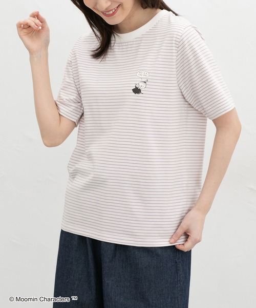 Honeys(ハニーズ)の「【UVカット】ムーミン/半袖Tシャツ(Tシャツ/カットソー・レディース・ホワイト×レッド/オフホワイト/グレイッシュブルー/ホワイト×パープル/レッド/ネイビー×ホワイト・L/LL/M/S)」の15枚目の写真