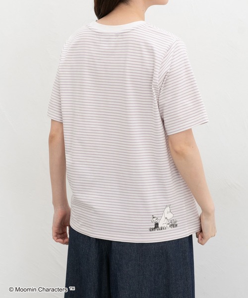 Honeys(ハニーズ)の「【UVカット】ムーミン/半袖Tシャツ(Tシャツ/カットソー・レディース・ホワイト×レッド/オフホワイト/グレイッシュブルー/ホワイト×パープル/レッド/ネイビー×ホワイト・L/LL/M/S)」の16枚目の写真
