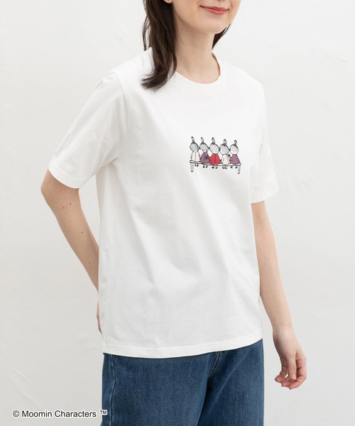 Honeys(ハニーズ)の「【UVカット】ムーミン/半袖Tシャツ(Tシャツ/カットソー・レディース・ホワイト×レッド/オフホワイト/グレイッシュブルー/ホワイト×パープル/レッド/ネイビー×ホワイト・L/LL/M/S)」の21枚目の写真