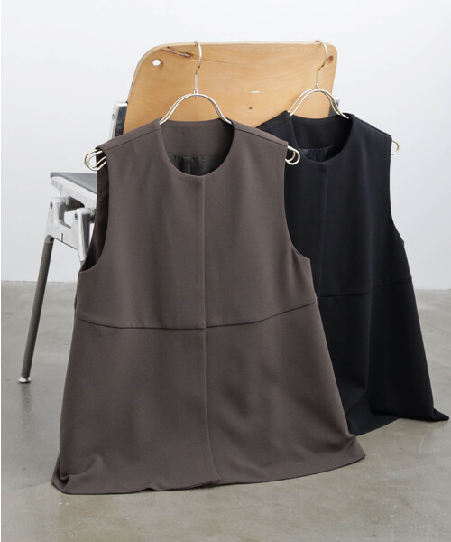for/c(フォーシー)の「ペプラムジレ【サスティナブル】(ベスト・レディース・ブラウン/ブラック・L/M/S)」の10枚目の写真