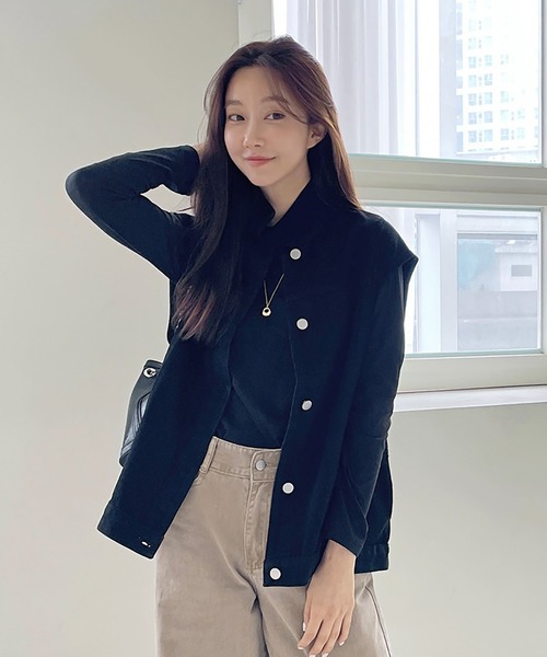 Doula Doula（ドゥーラドゥーラ）の「デニムオーバーサイズベスト（ベスト・レディース・ブルー/ブラック・FREE）」の4枚目の写真