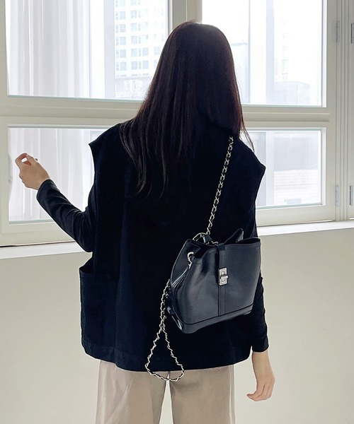 Doula Doula（ドゥーラドゥーラ）の「デニムオーバーサイズベスト（ベスト・レディース・ブルー/ブラック・FREE）」の8枚目の写真