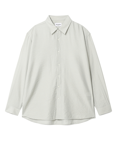 PRAIRIE(KR)(プレーリー)の「シルキー ストライプ シャツ (ライトグリーン)(シャツ/ブラウス・メンズ・ライトグリーン・LARGE/MEDIUM)」の6枚目の写真