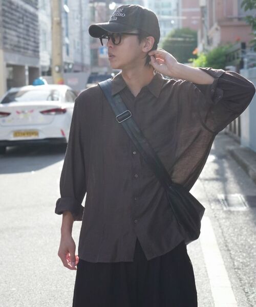 PRAIRIE(KR)(プレーリー)の「シルキー ストライプ シャツ (ライトグリーン)(シャツ/ブラウス・メンズ・ライトグリーン・LARGE/MEDIUM)」の13枚目の写真